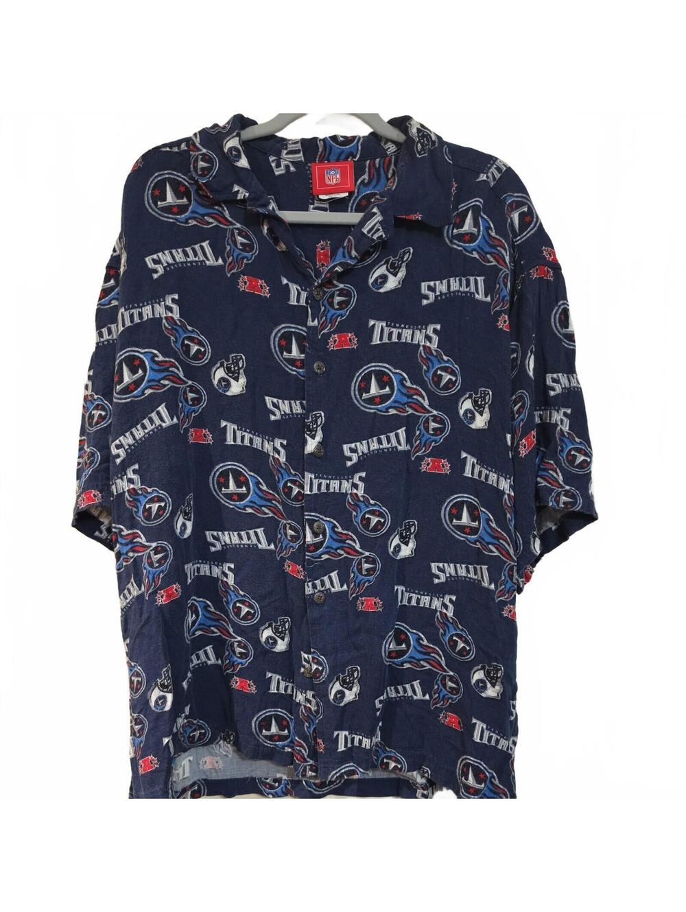 NFL Tennessee Titans Men’s Large All Over Print Rayon Button Up Shirt XL